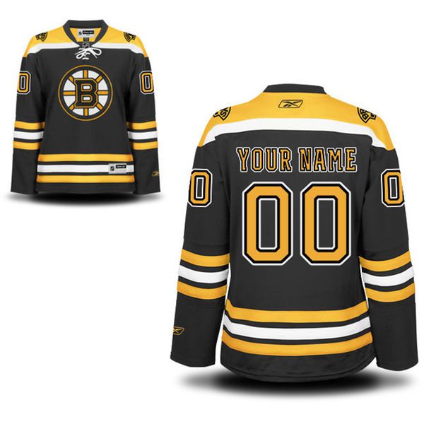 Reebok Boston Bruins Women Premier Home Custom NHL Jersey - Black and Gold->->Custom Jersey